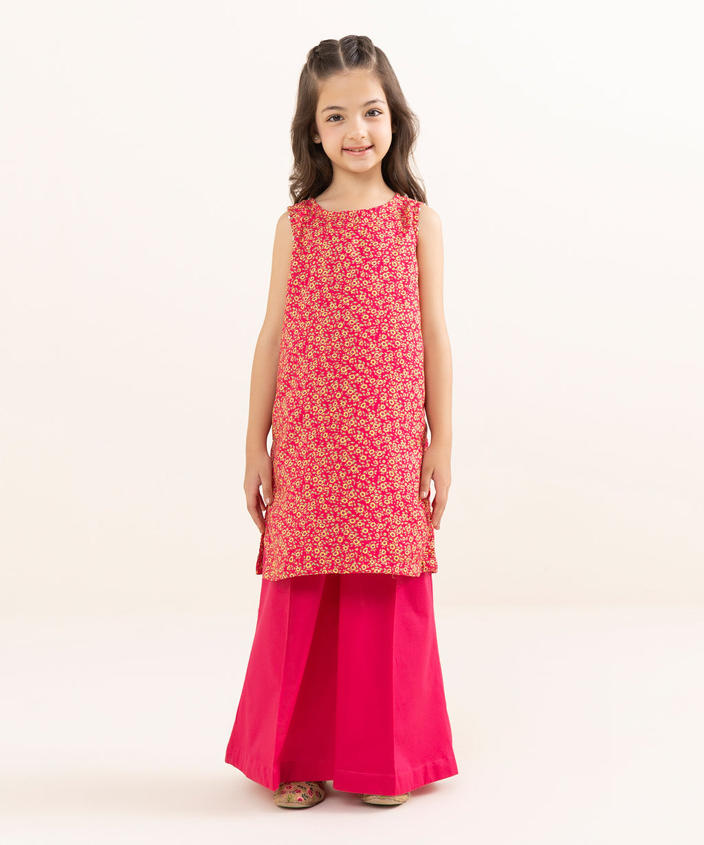 Mommy & Me Girls Two Piece Arabic Lawn Printed Suit
