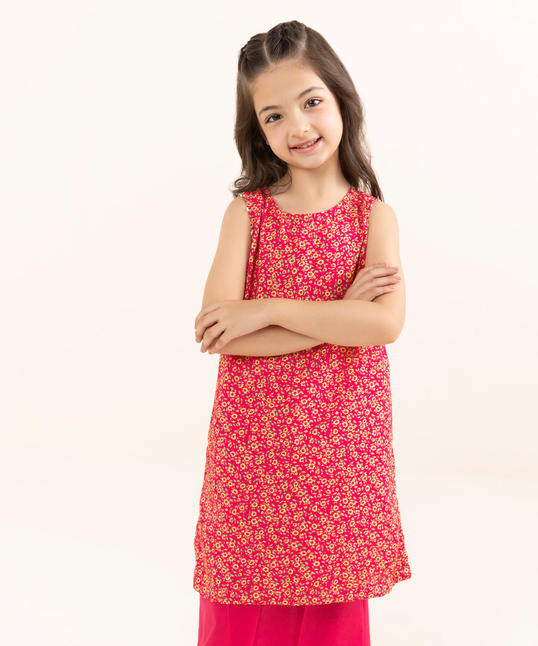 Mommy & Me Girls Two Piece Arabic Lawn Printed Suit