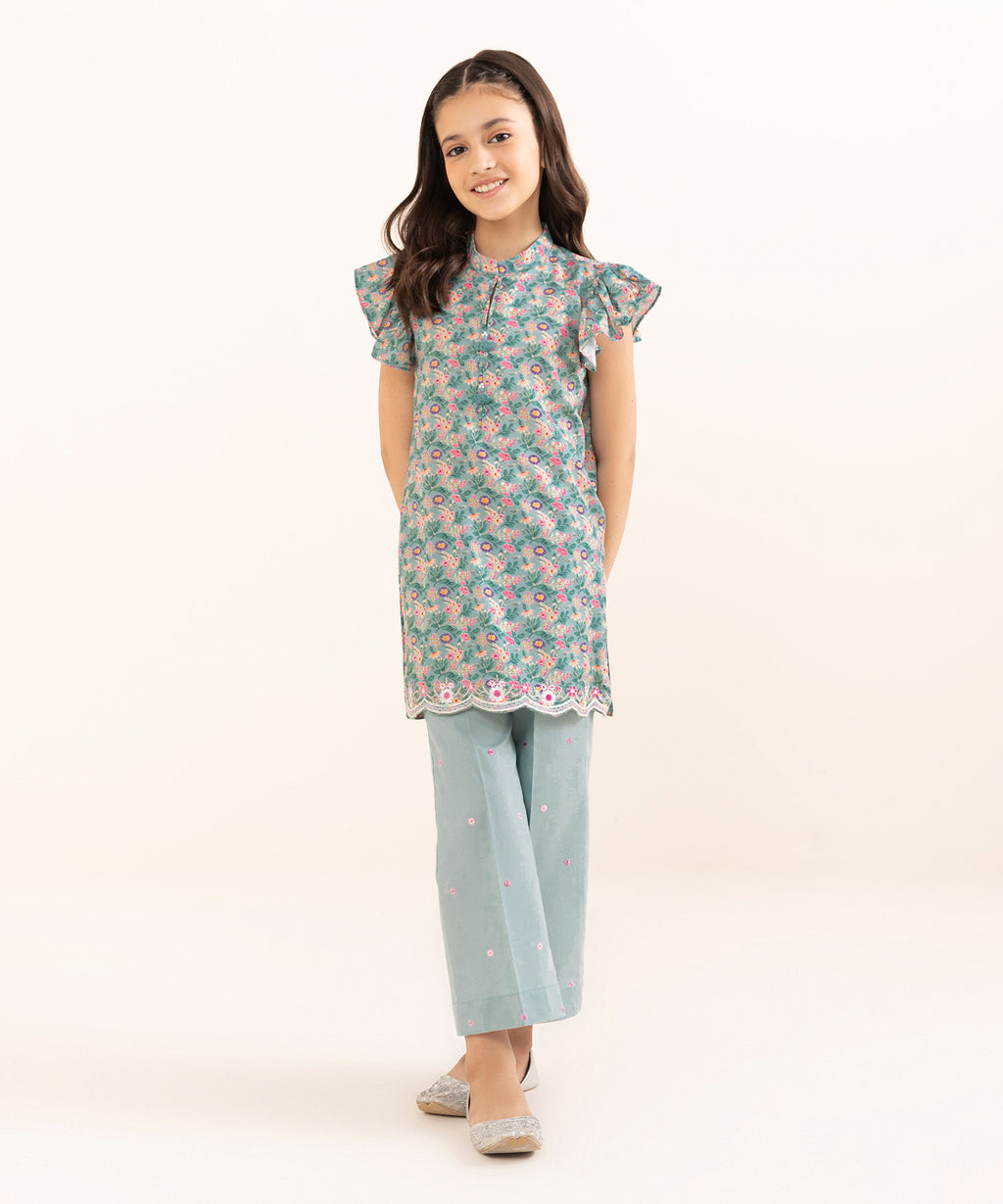 Mommy & Me Girls Two Piece Arabic Lawn Printed Suit