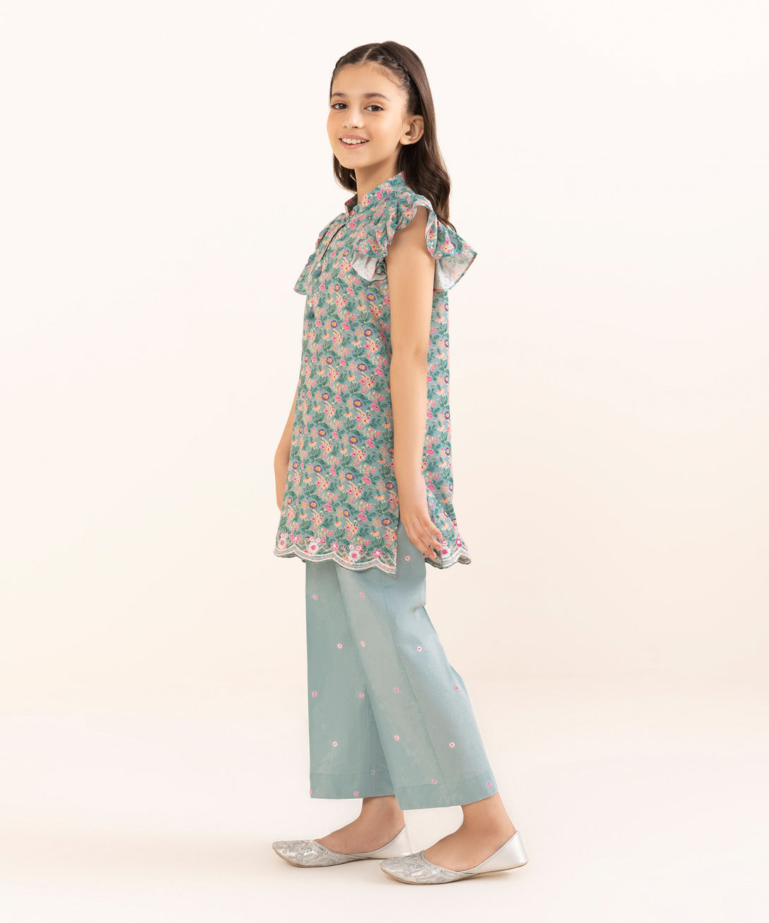 Mommy & Me Girls Two Piece Arabic Lawn Printed Suit
