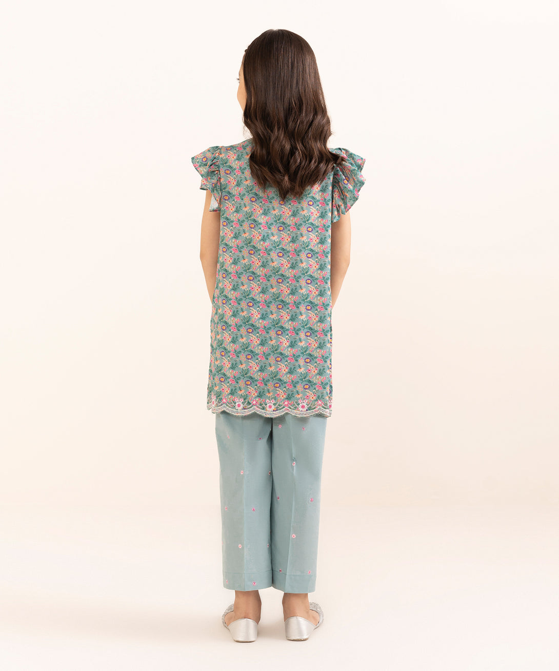 Mommy & Me Girls Two Piece Arabic Lawn Printed Suit