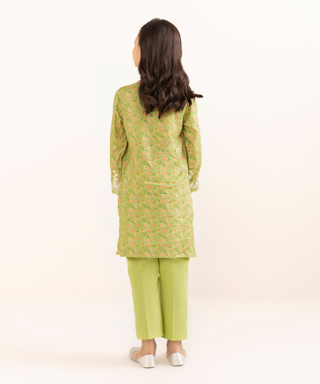Mommy & Me Girls Two Piece Arabic Lawn Embroidered Suit