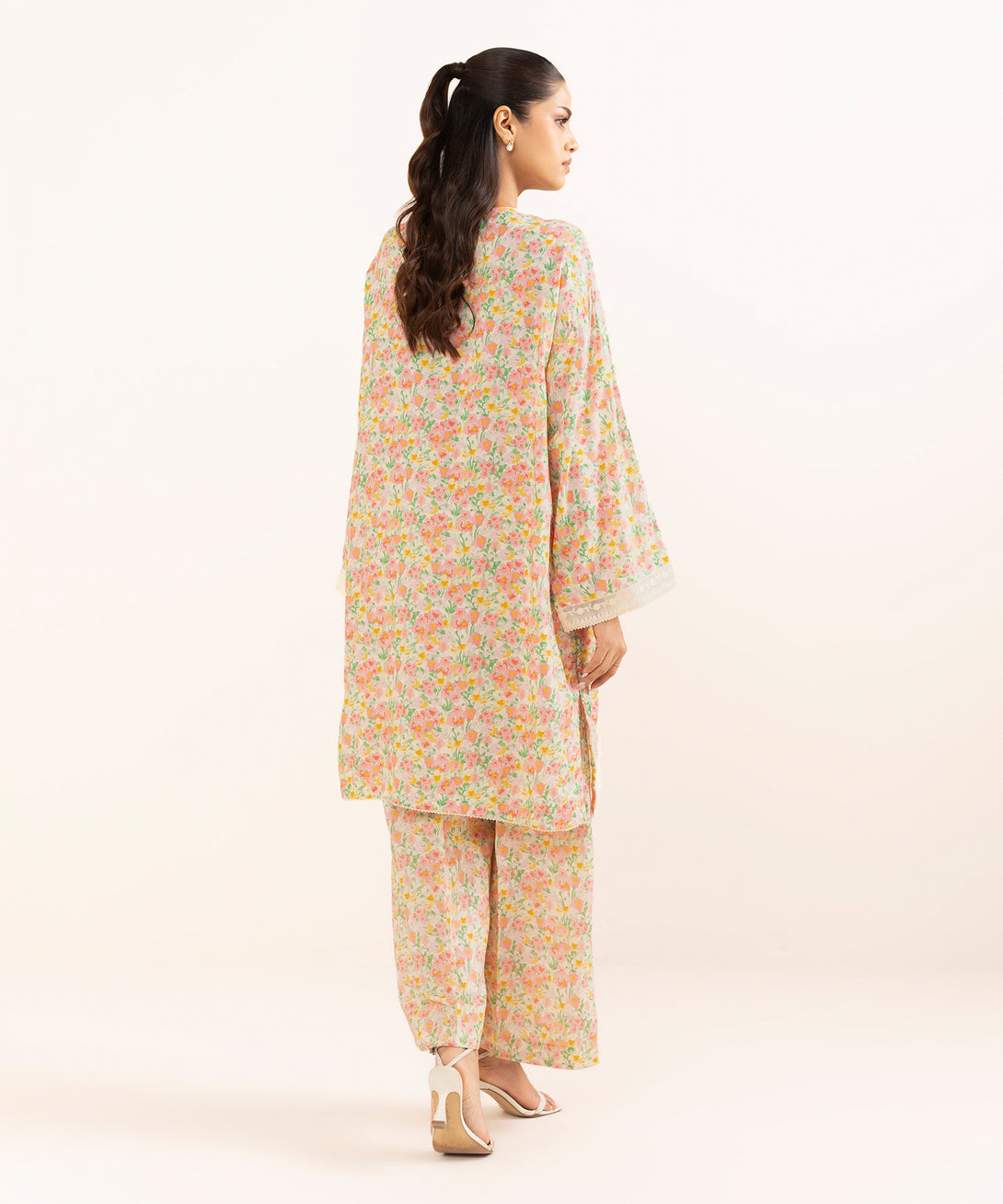 Women's RTW Arabic Lawn Multi Embroidered Boxy Shirt