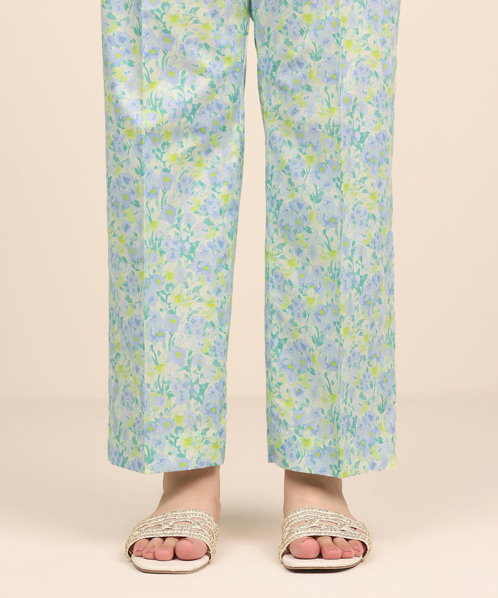 Printed Cambric Straight Pants