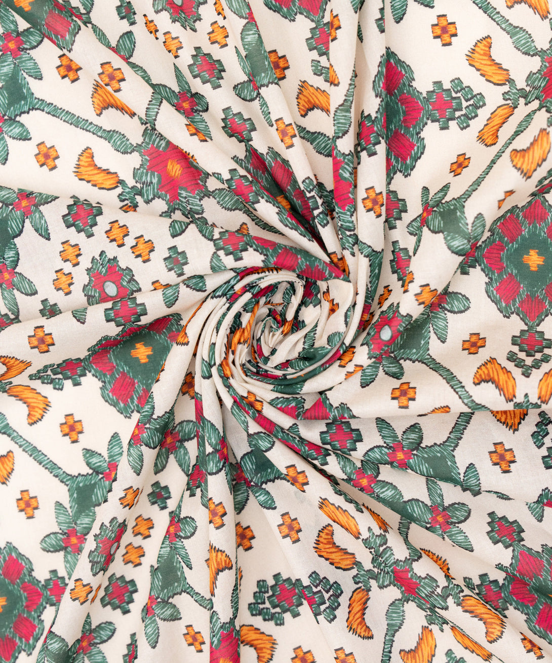 Fine Volie Off White Printed Dupatta