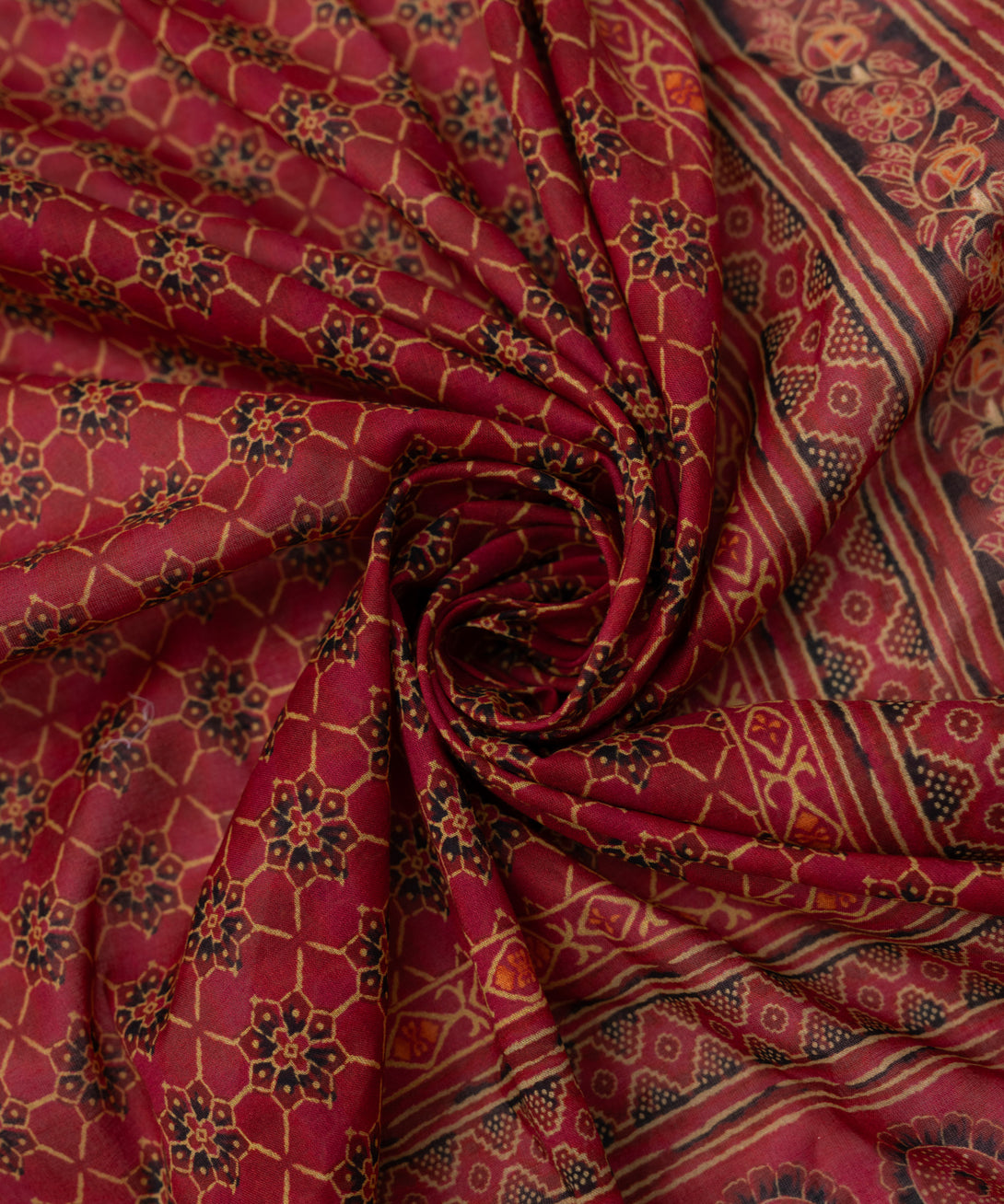 Fine Volie Red Printed Dupatta