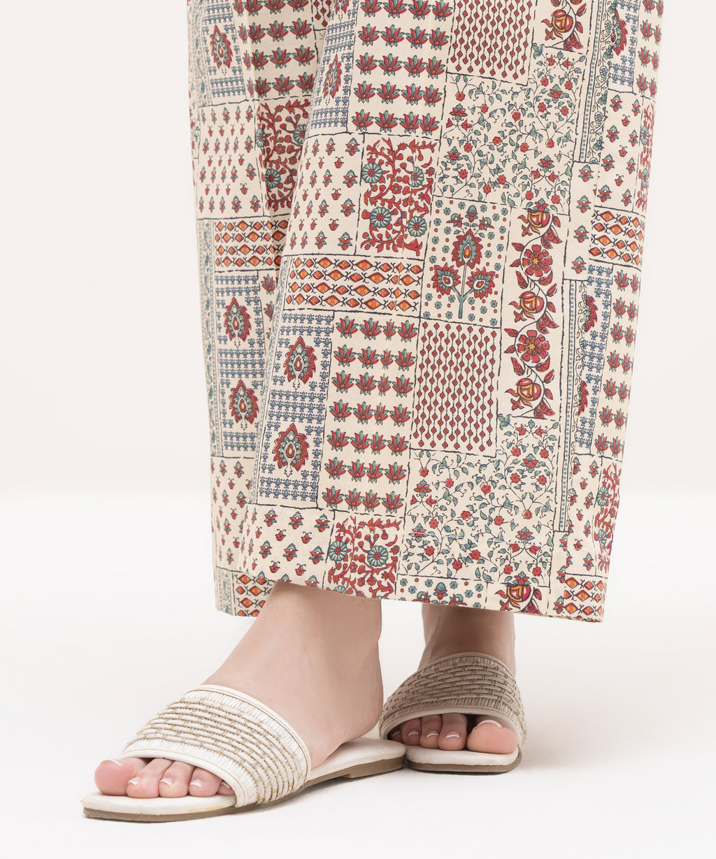 Women's RTW Cambric Beige Printed Culottes