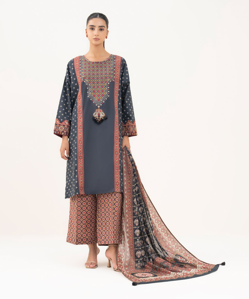 Fine Volie Black Printed Dupatta