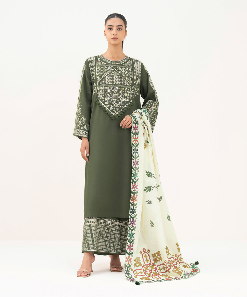 Fine Volie Off White Printed Dupatta