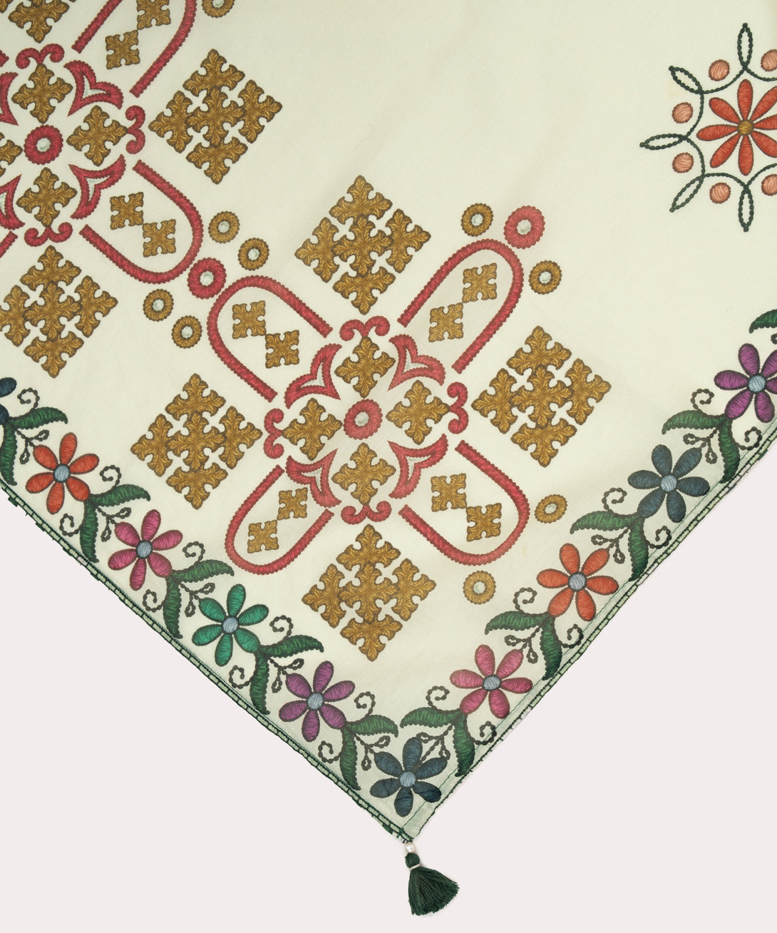 Fine Volie Off White Printed Dupatta