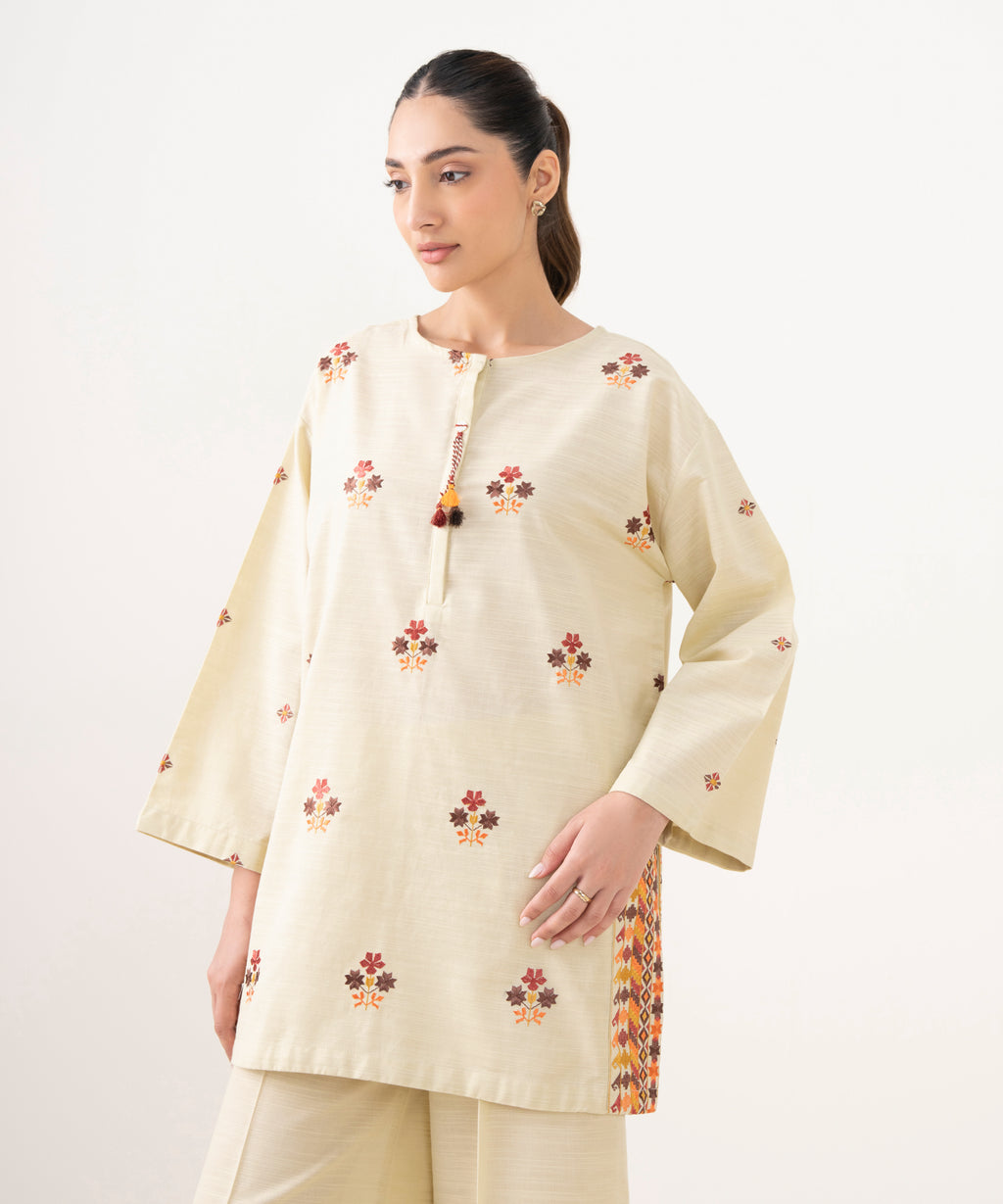 Embroidered Light Khaddar Shirt