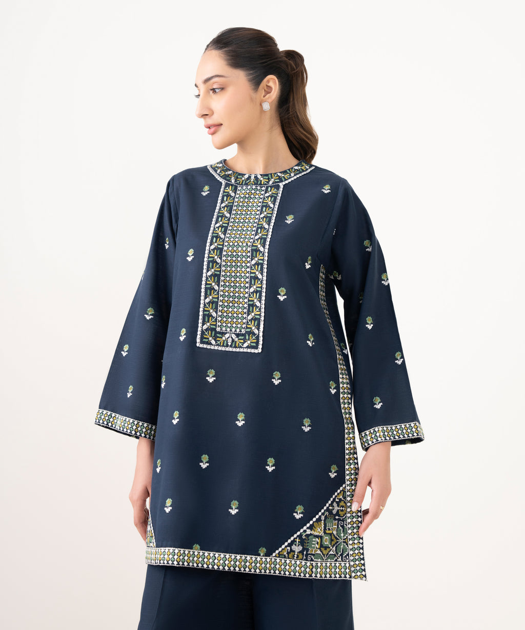 Embroidered Light Khaddar Shirt