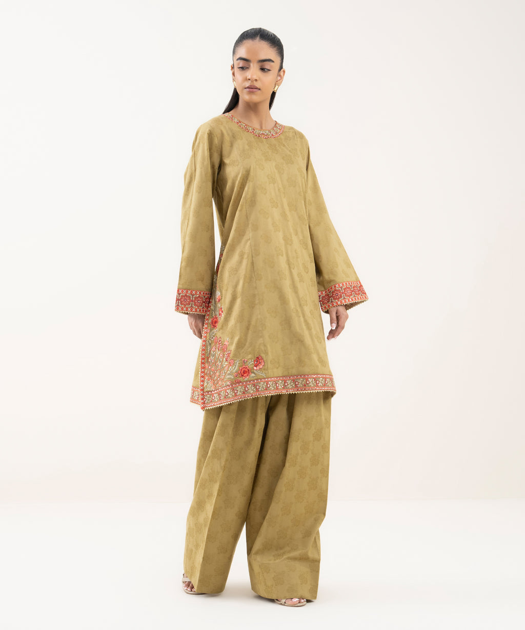 Embroidered Cotton Jacquard Shirt
