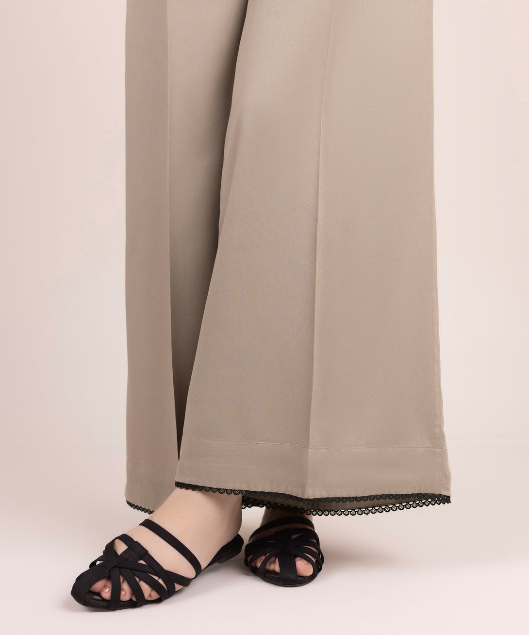 Women's RTW Viscose Marina Solid Grey Flared Pants