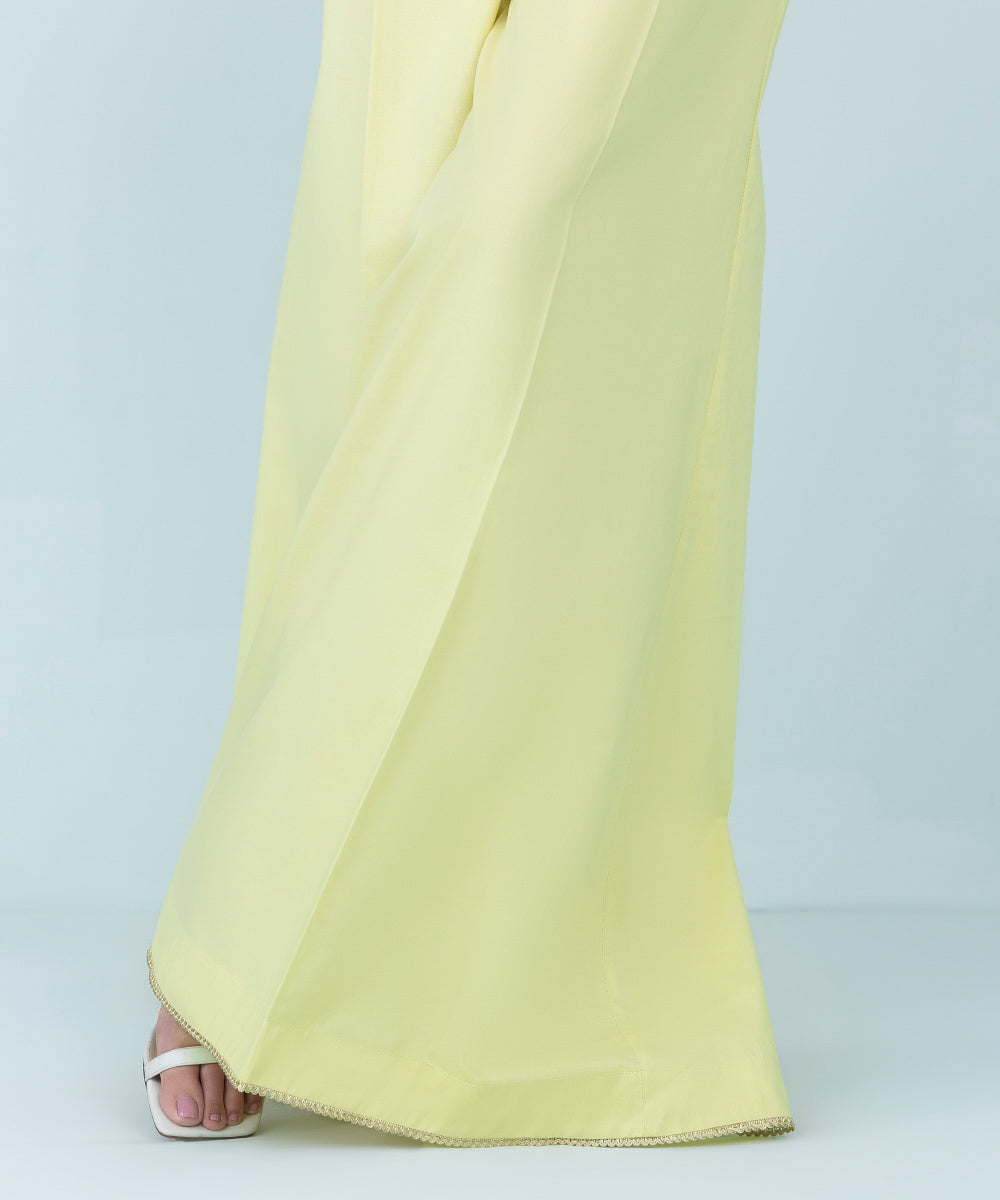 Women's Pret Cambric Pale Yellow Dyed Sharara
