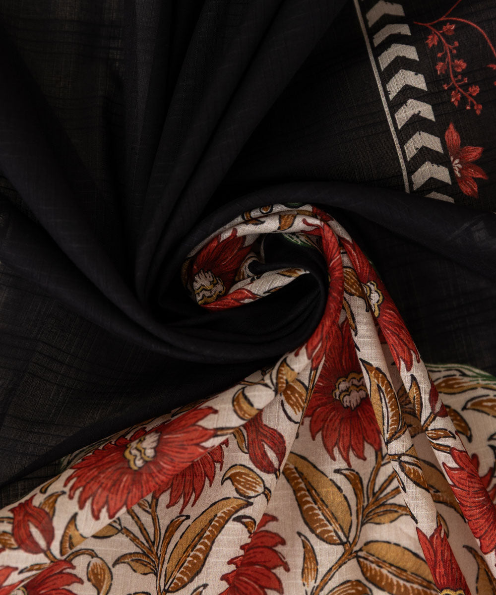 Textured Voile Multi Printed Dupatta