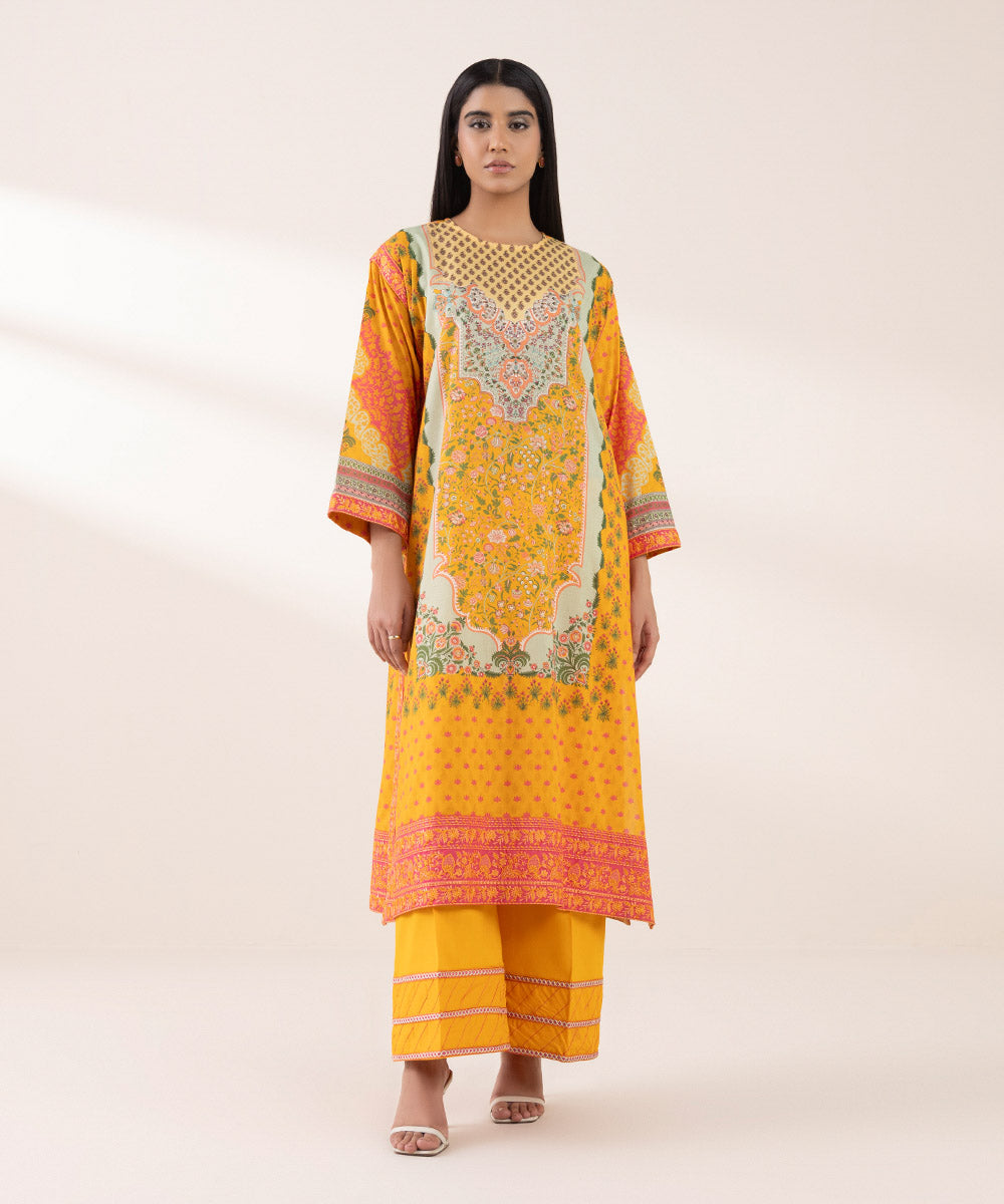 Women's RTW Lawn Multi Embroidered Boxy Shirt