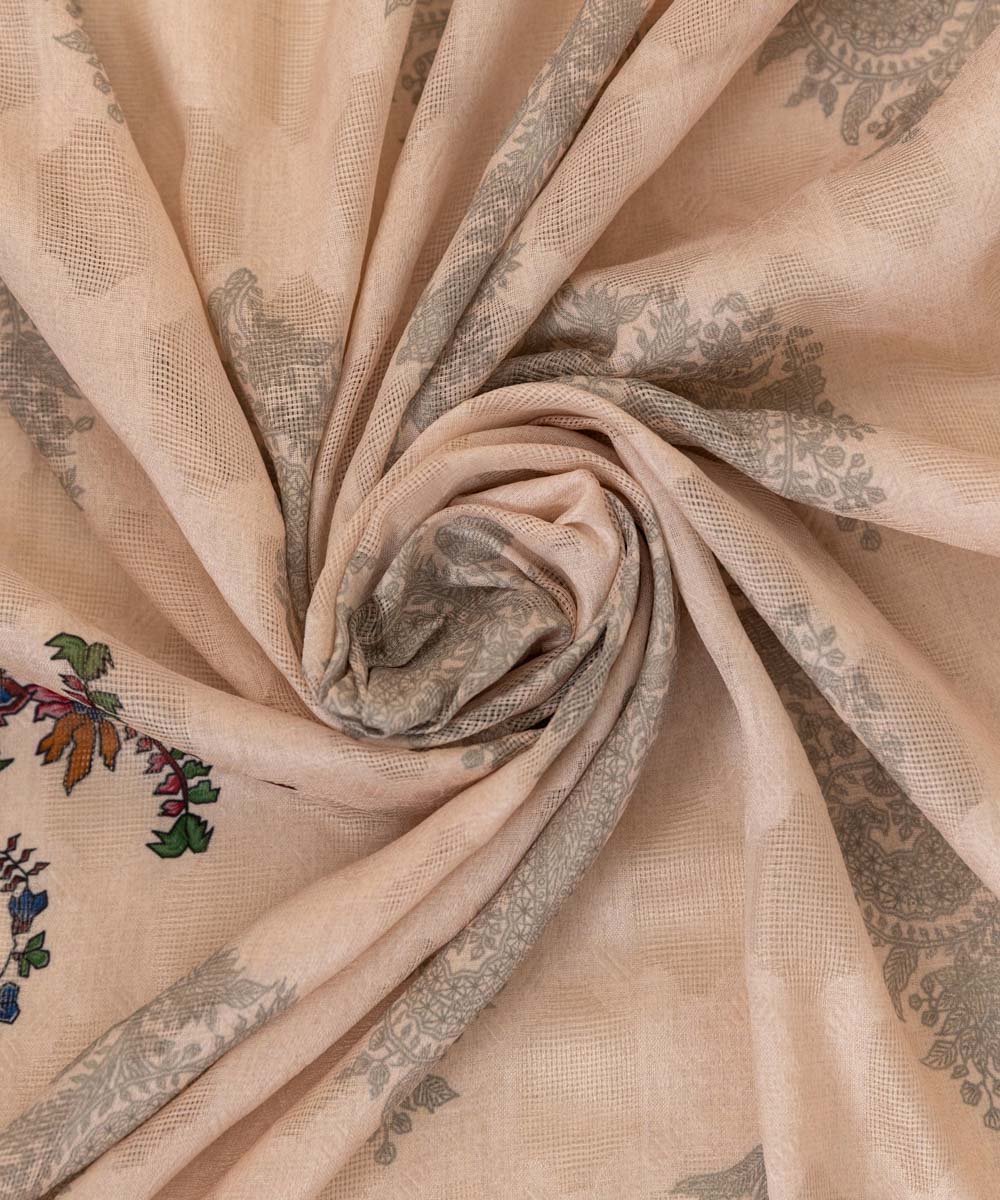 Broche Jacquard Multi Printed Dupatta