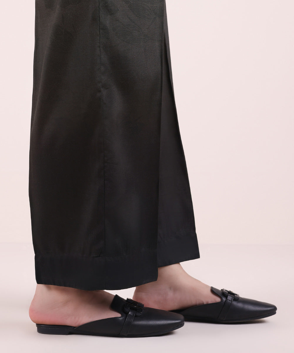 Women's Pret Viscose Raw Silk Grey Culottes