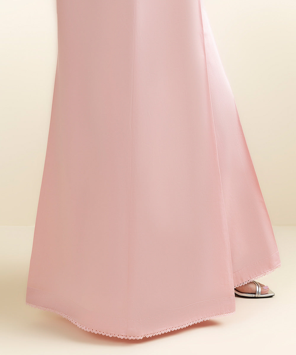 Women's Pret Supreme Satin Solid Pink Sharara