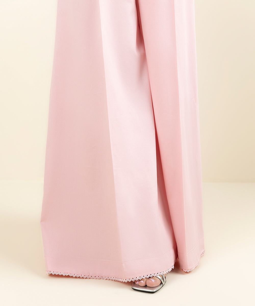 Women's Pret Supreme Satin Solid Pink Sharara