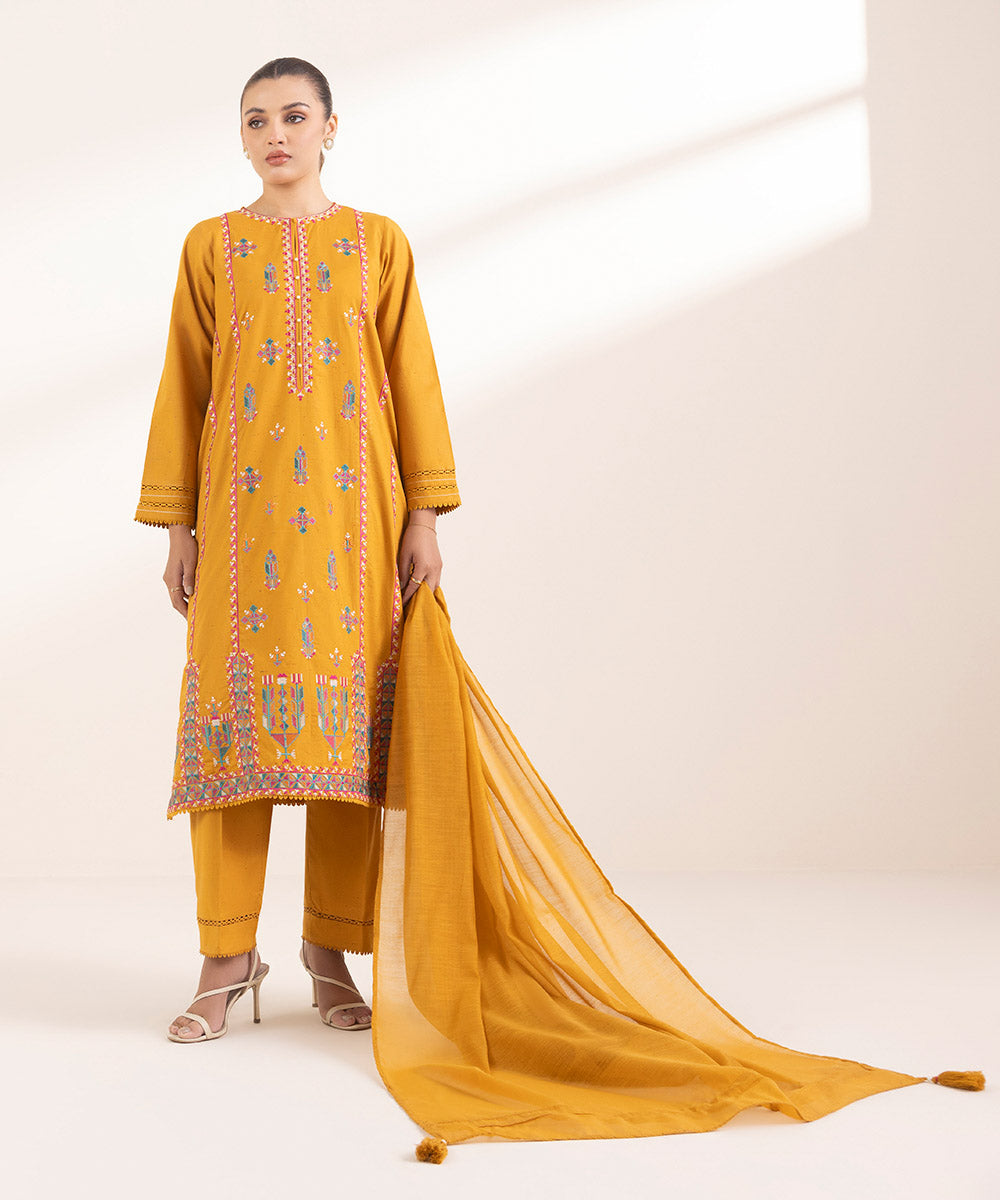 Manar Orange Solid Dupatta