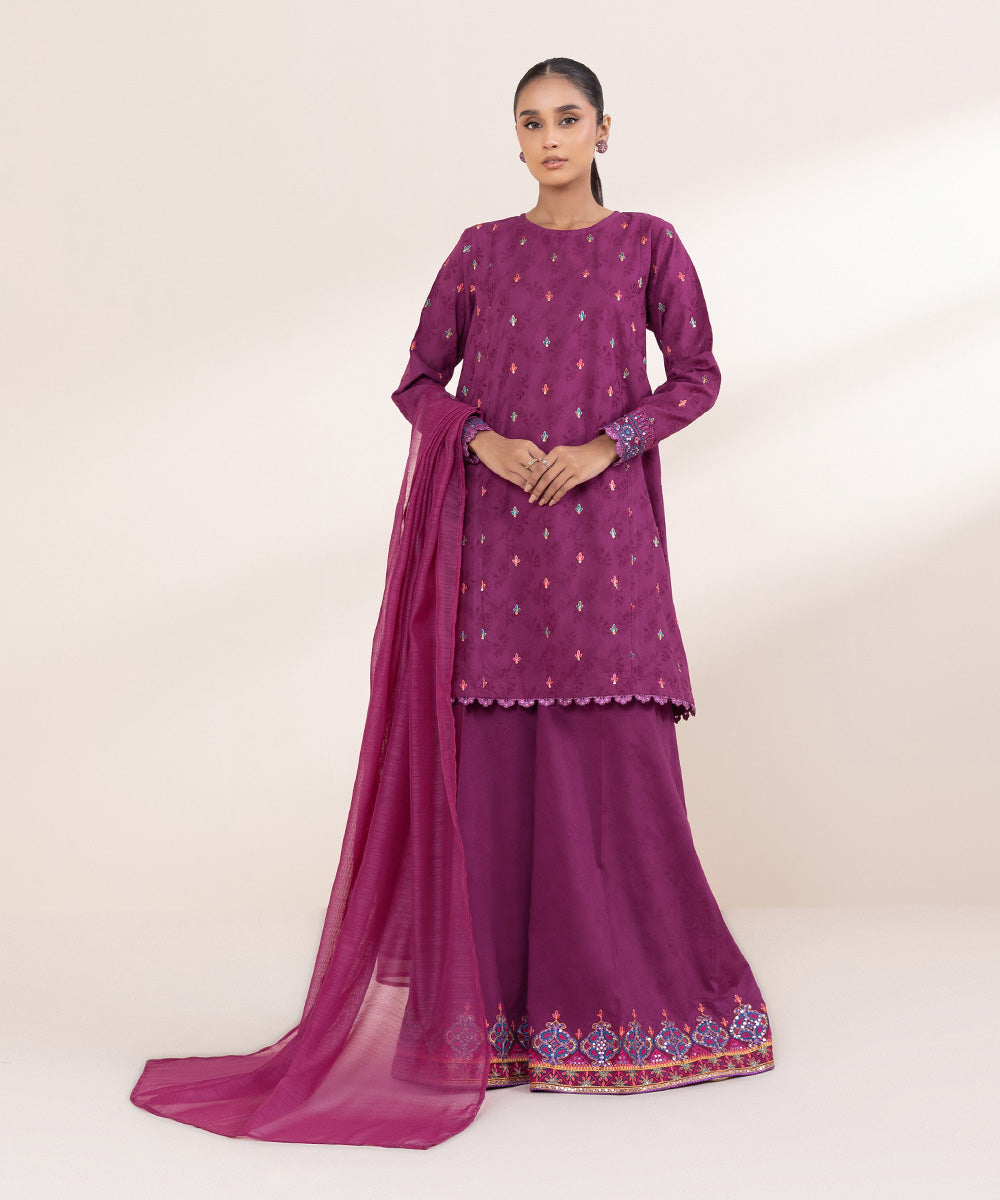 Manar Purple Solid Dupatta