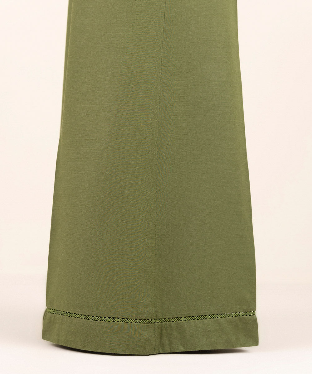 Women's Pret Cambric Olive Solid Culottes