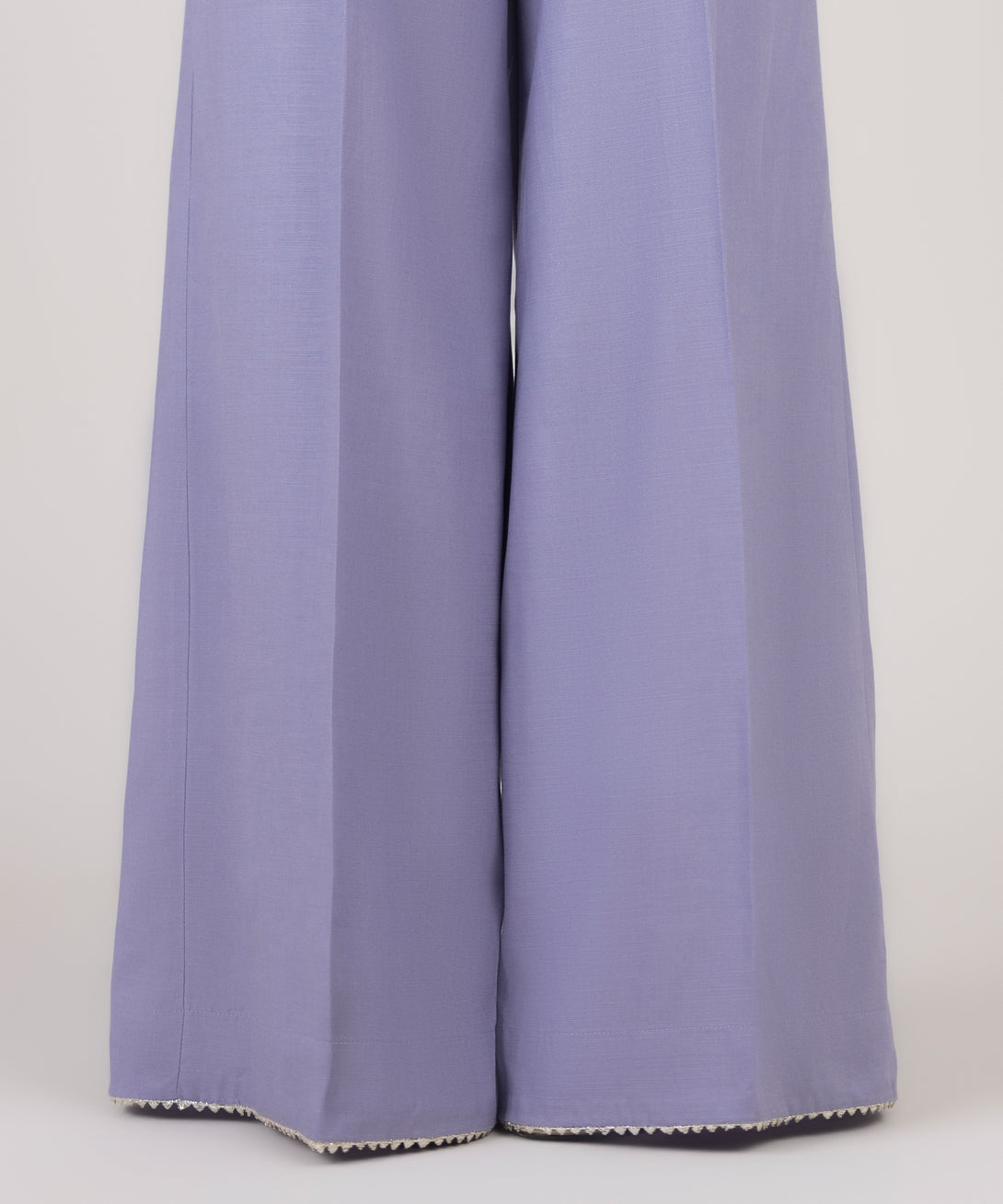Women's RTW Cotton Viscose Purple Solid Flared Pants
