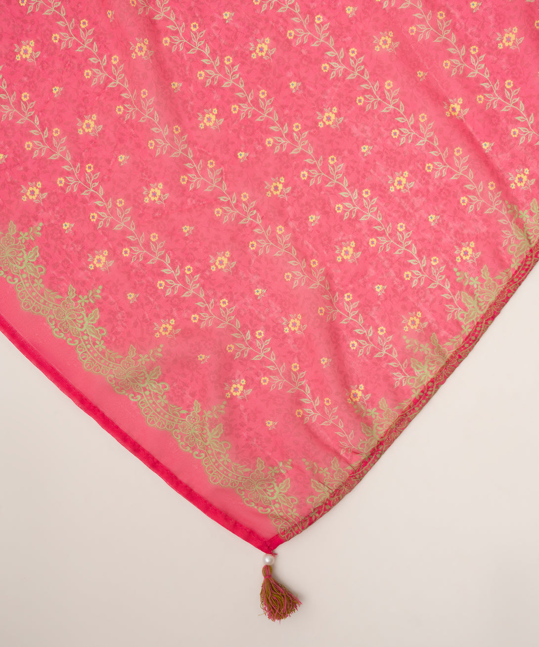 Blended Tissue Pink Printed Dupatta