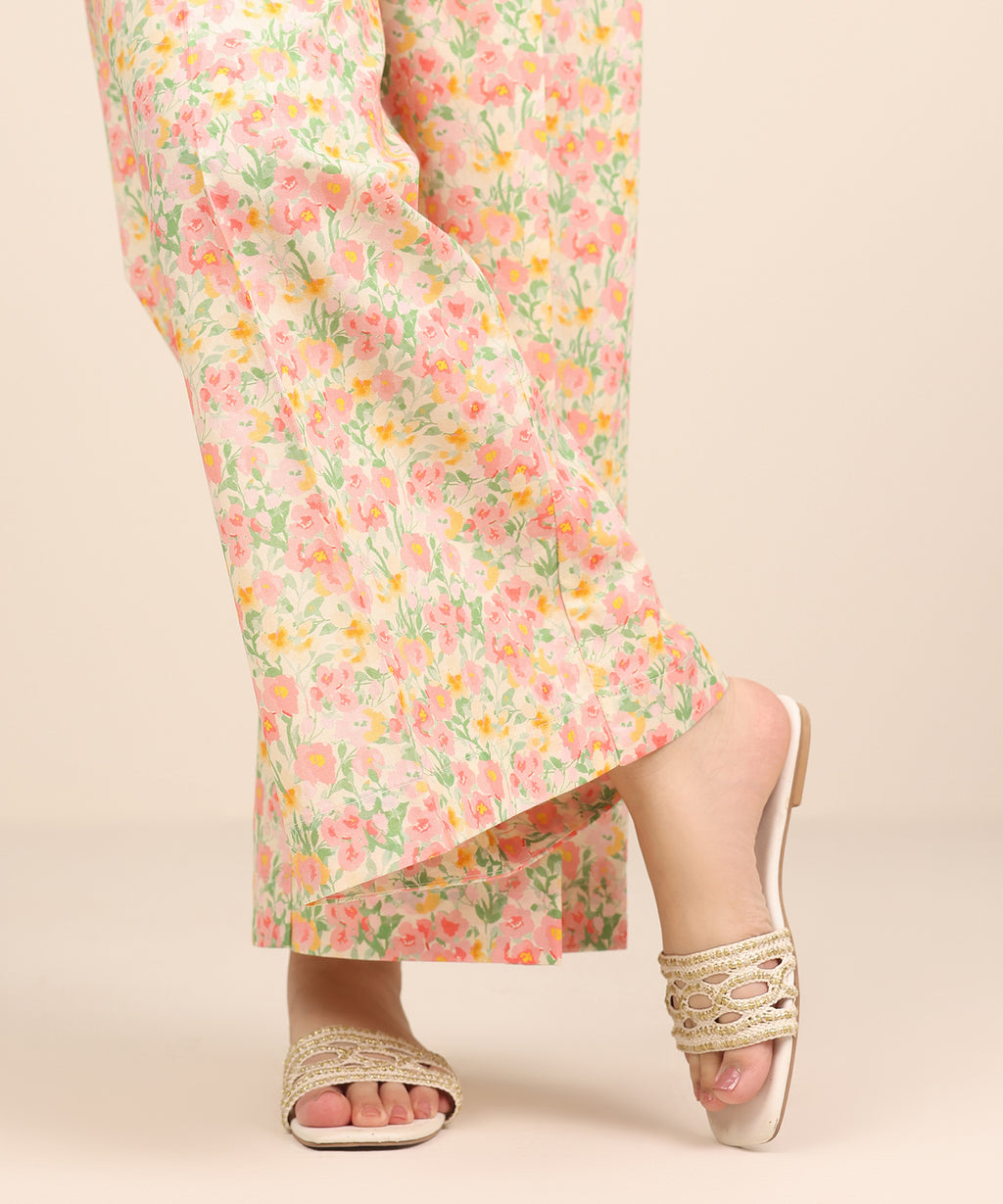 Printed Cambric Flared Pants