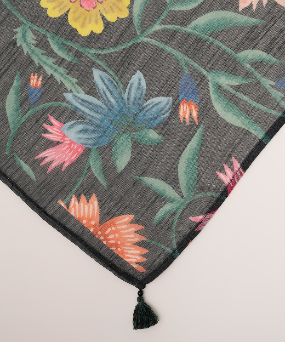 Manaar Black Printed Dupatta
