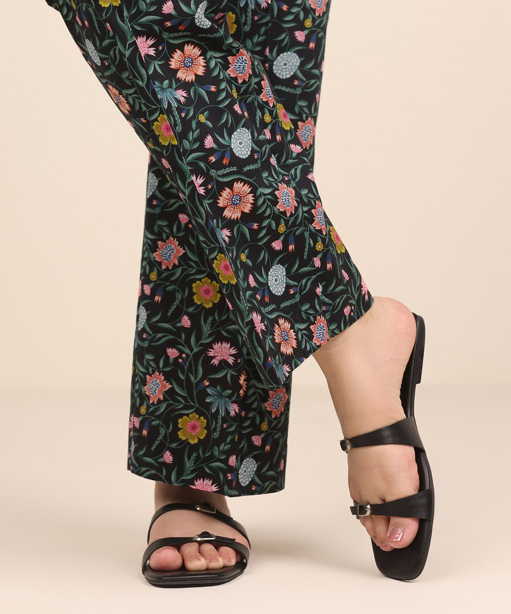 Printed Cambric Straight Pants