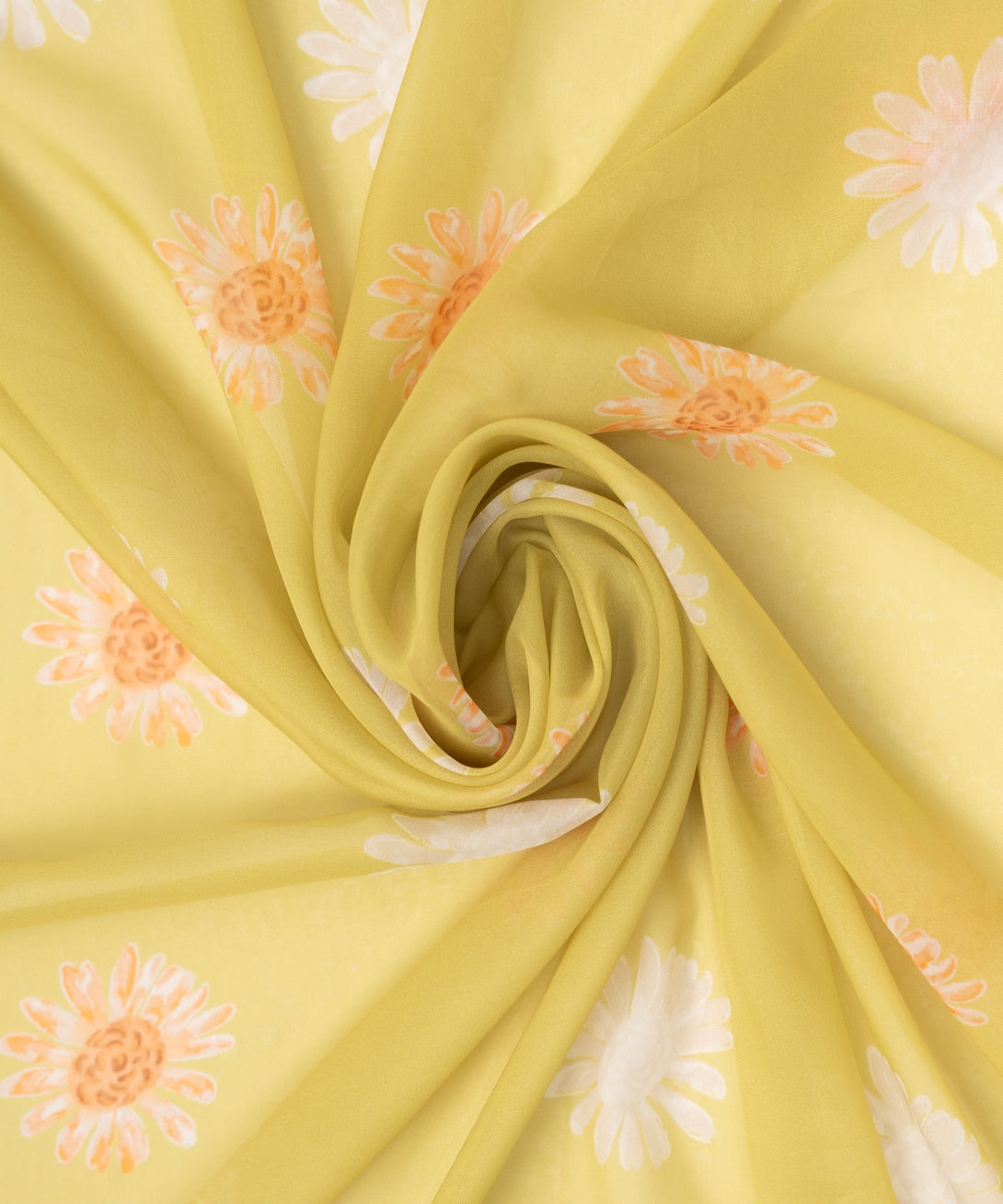 Blended Tissue Yellow Printed Dupatta