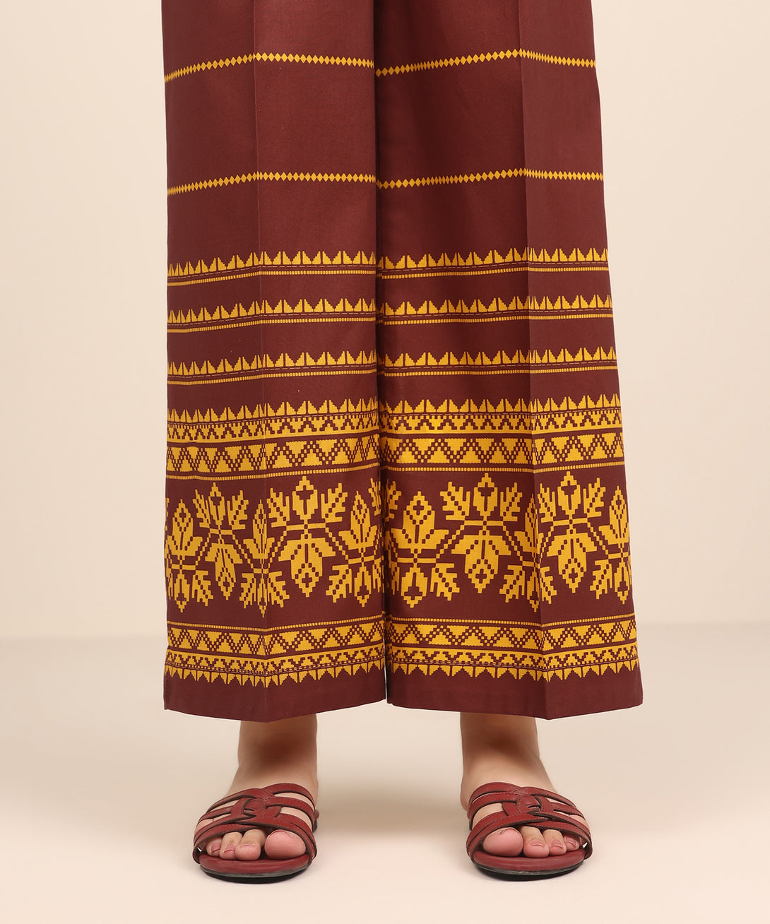 Women's RTW Cambric Red Printed Culottes