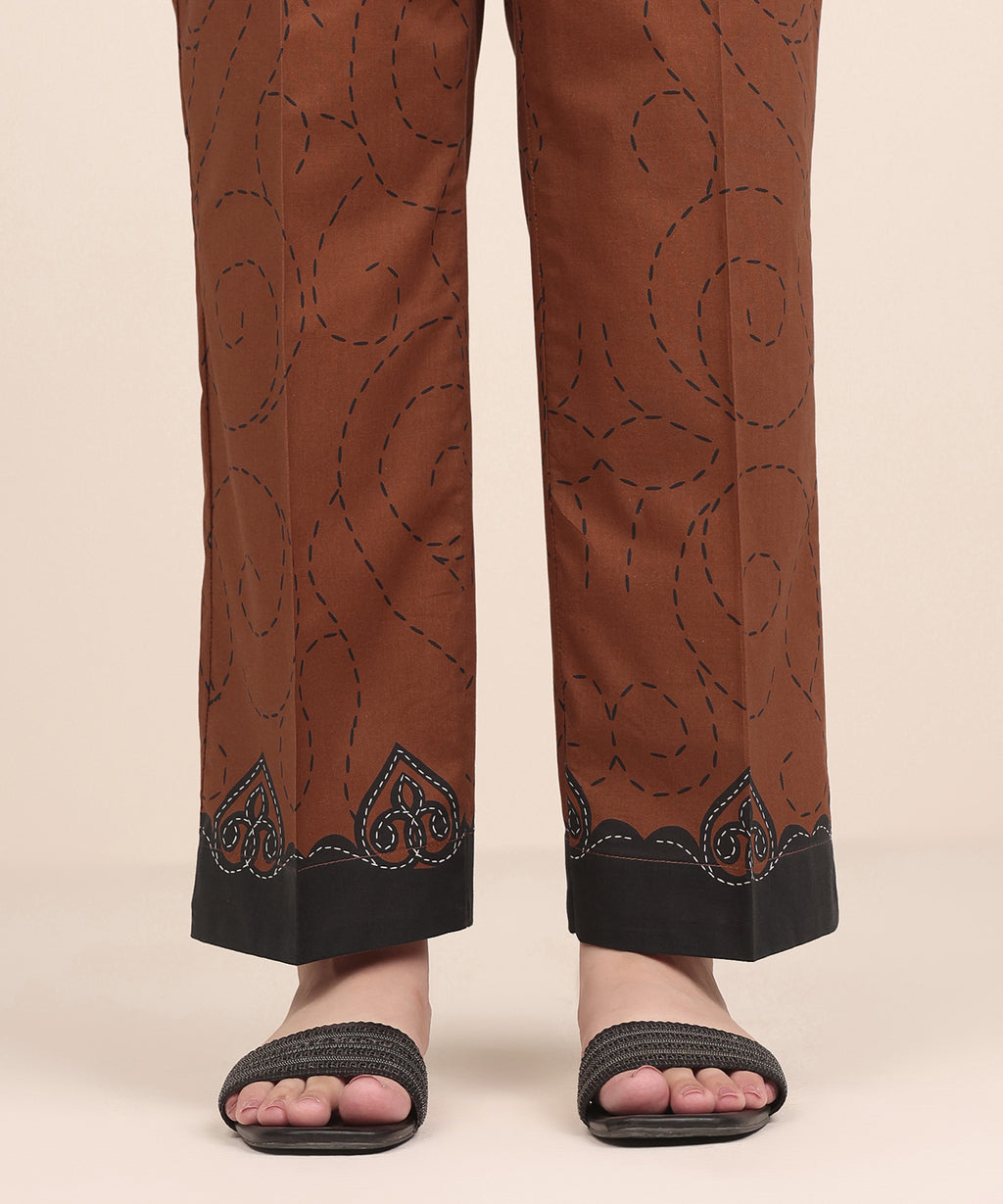 Printed Cambric Straight Pants