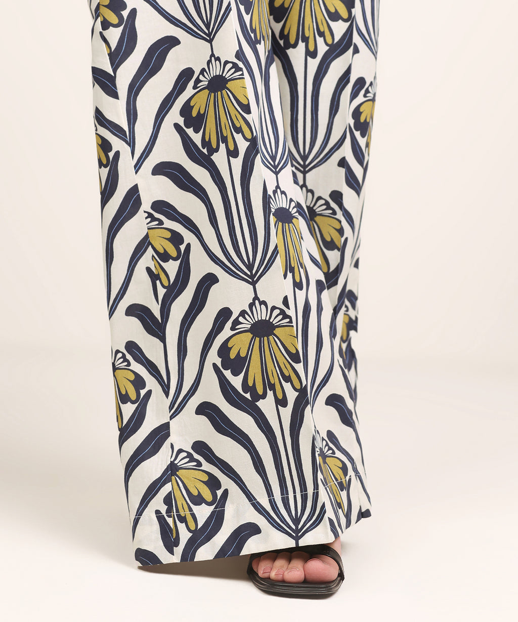 Printed Cambric Flared Pants