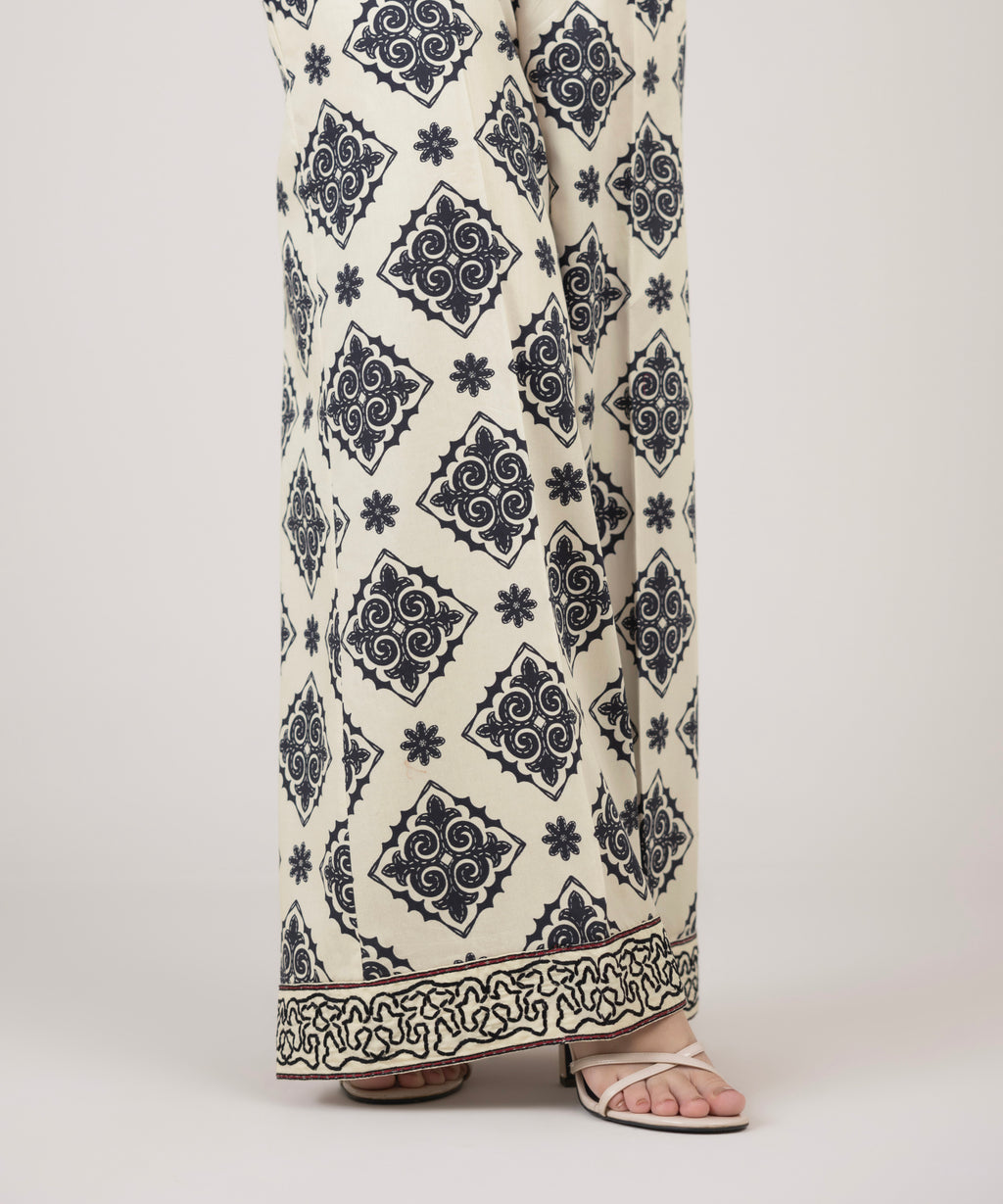 Cotton Satin Flared Pants