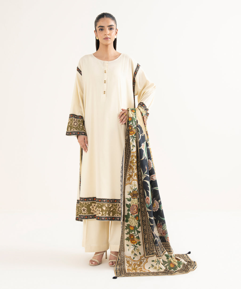 Textured Voile Printed Multi Dupatta