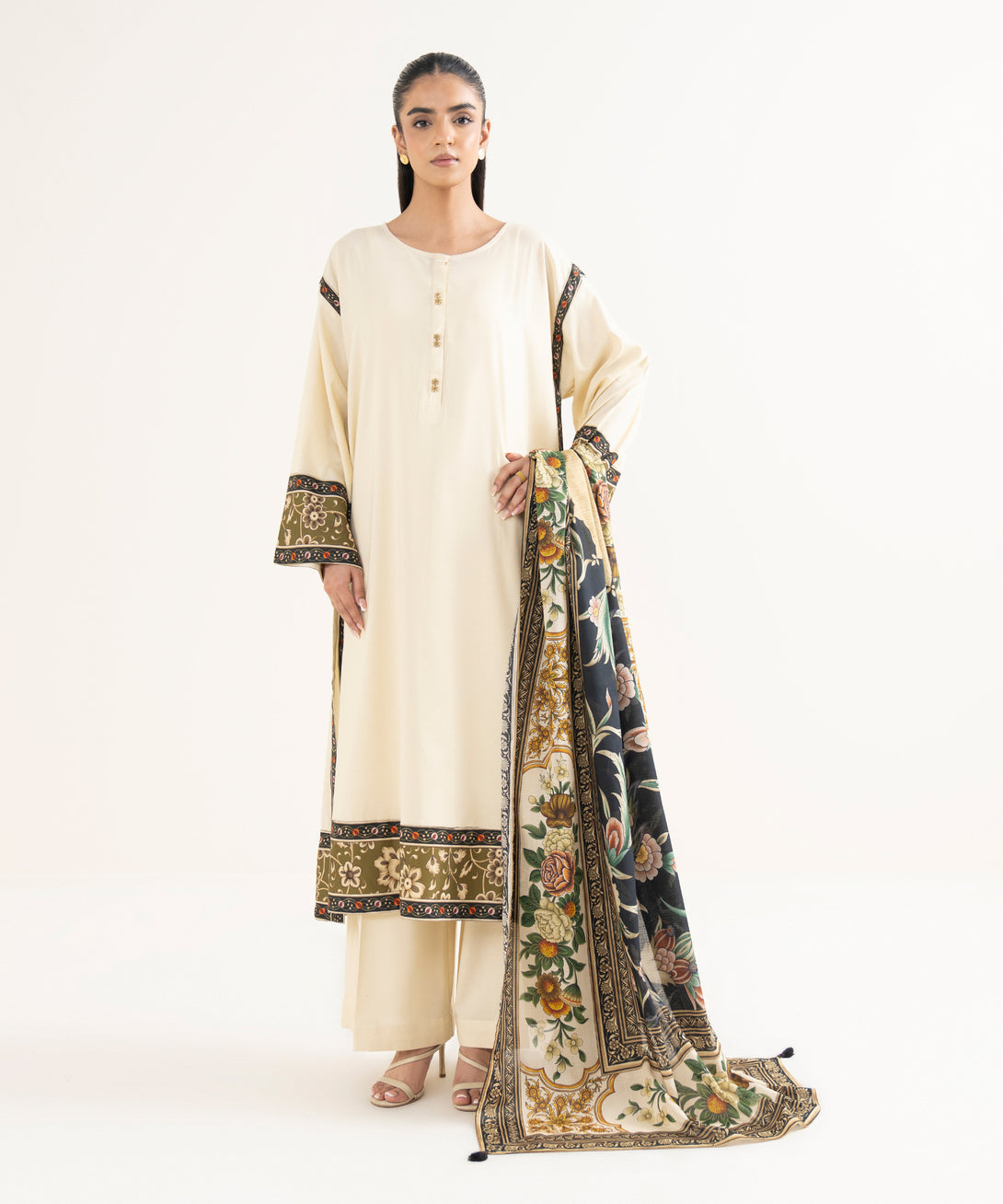 Textured Voile Printed Multi Dupatta