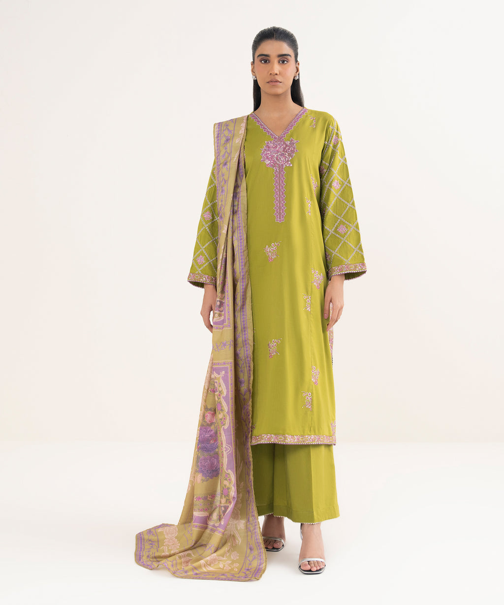 Fancy Manaar Printed Green Dupatta