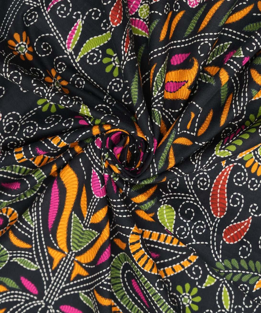 Light Khaddar Printed Black Dupatta