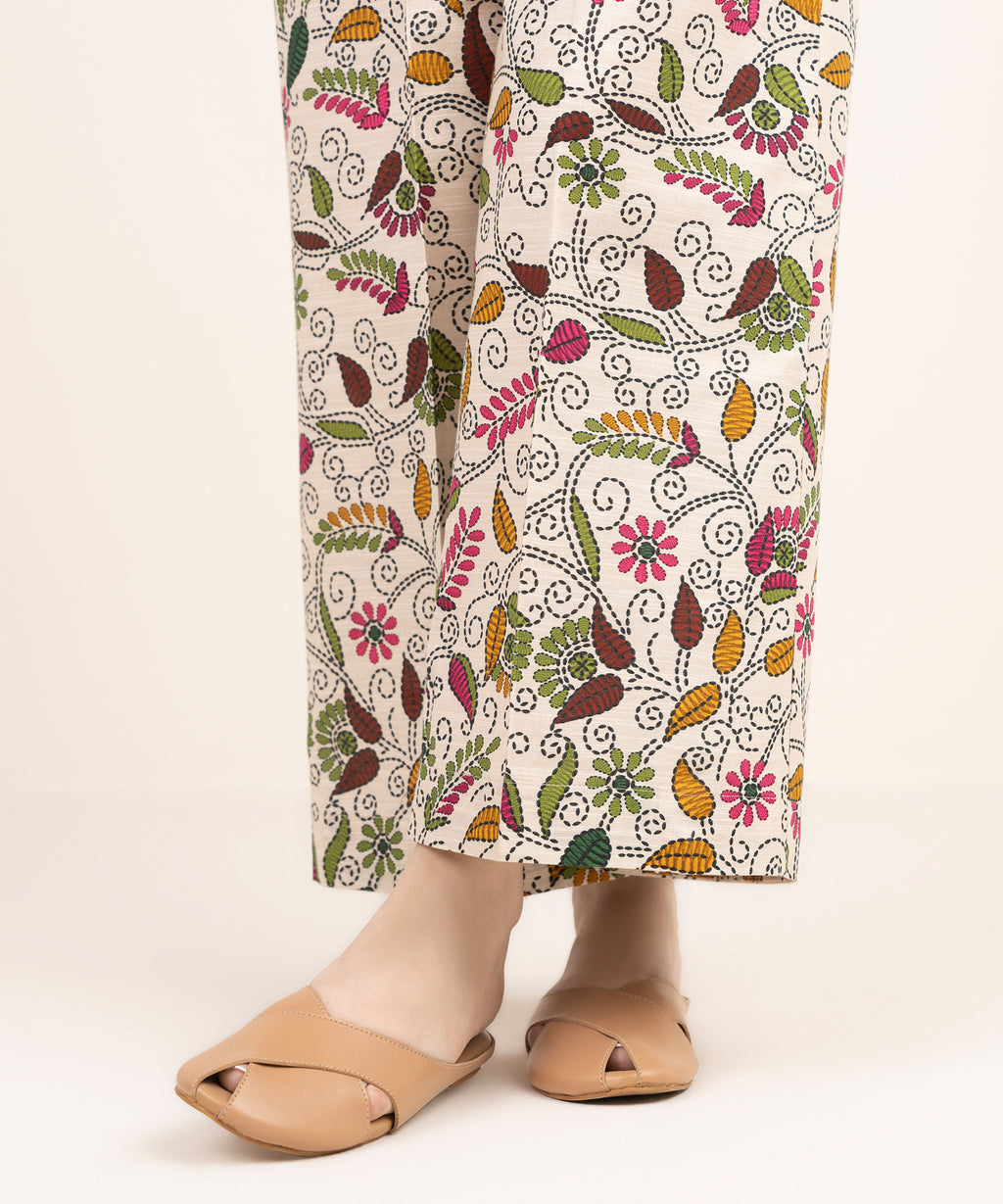 Printed Khaddar Flared Pants