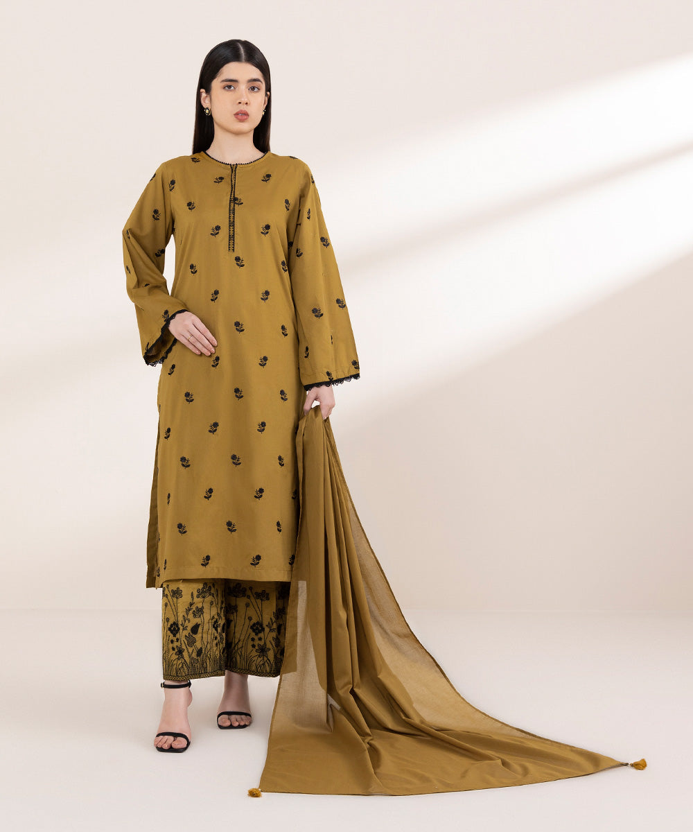 Fine Voile Brown Solid Dupatta