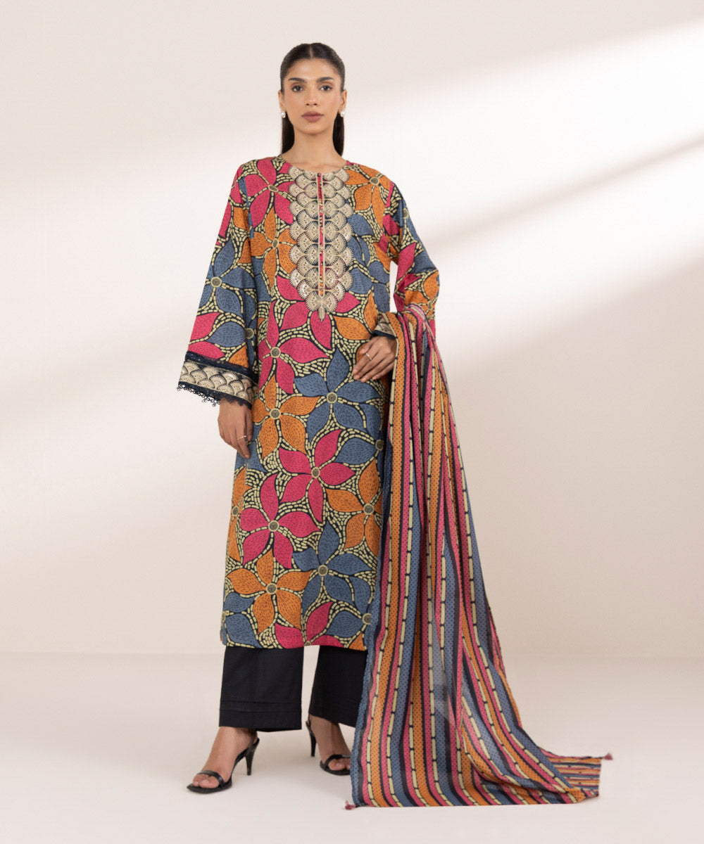 Fine Voile Multi Printed Dupatta