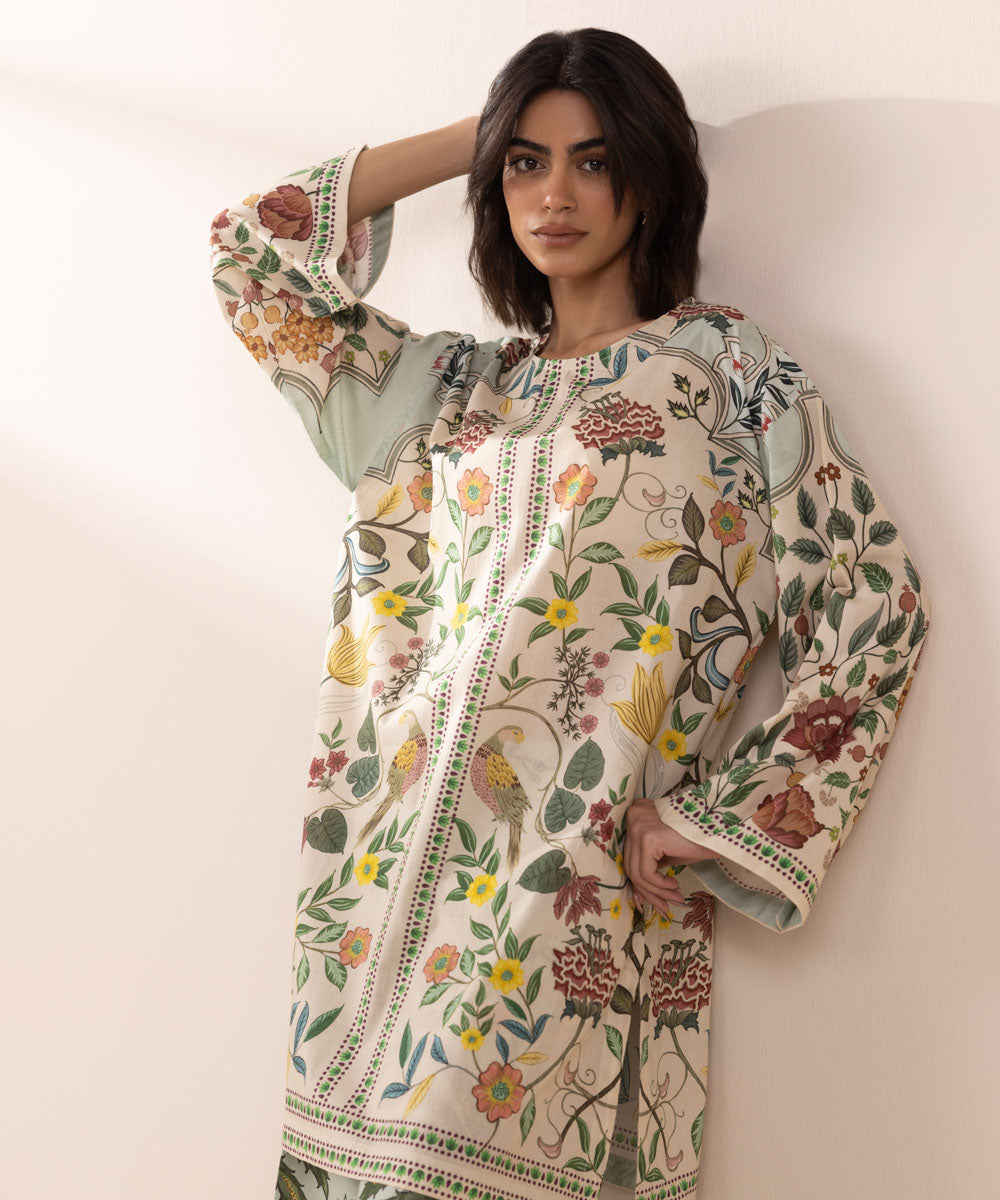 Women's RTW Yarn Dyed Multi Printed Boxy Shirt