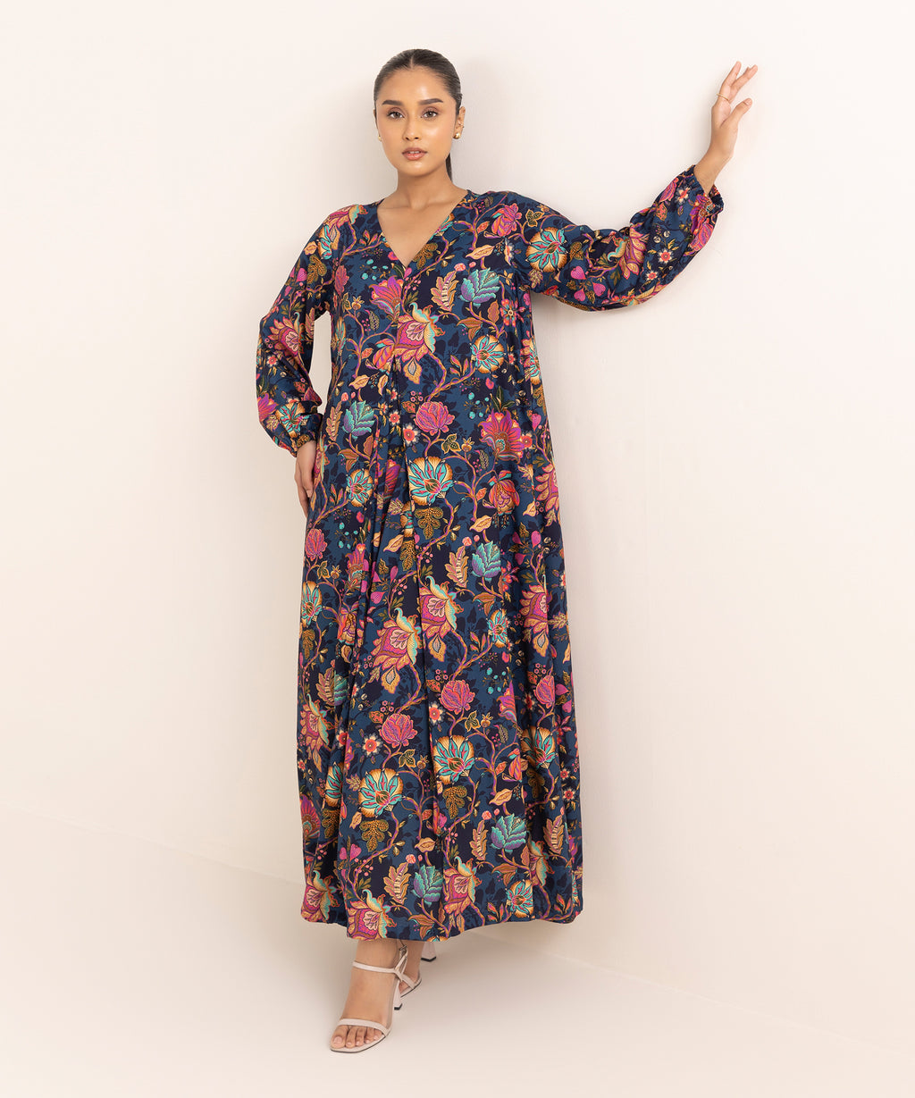 Women's RTW Arabic Lawn Multi Printed A-Line Shirt