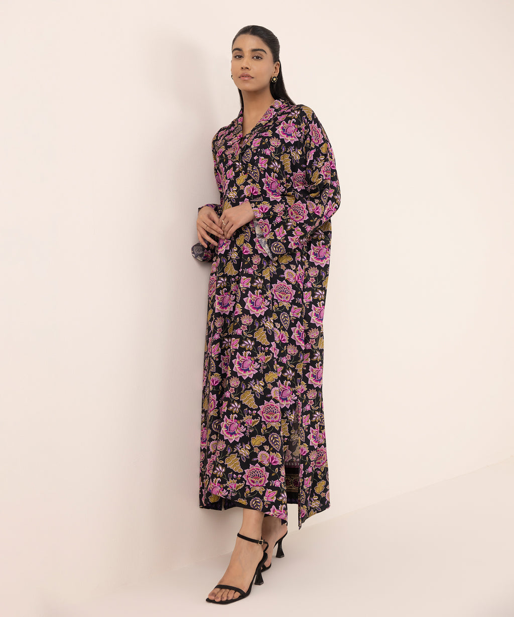 Women's RTW Arabic Lawn Multi Printed Drop Shoulder Shirt