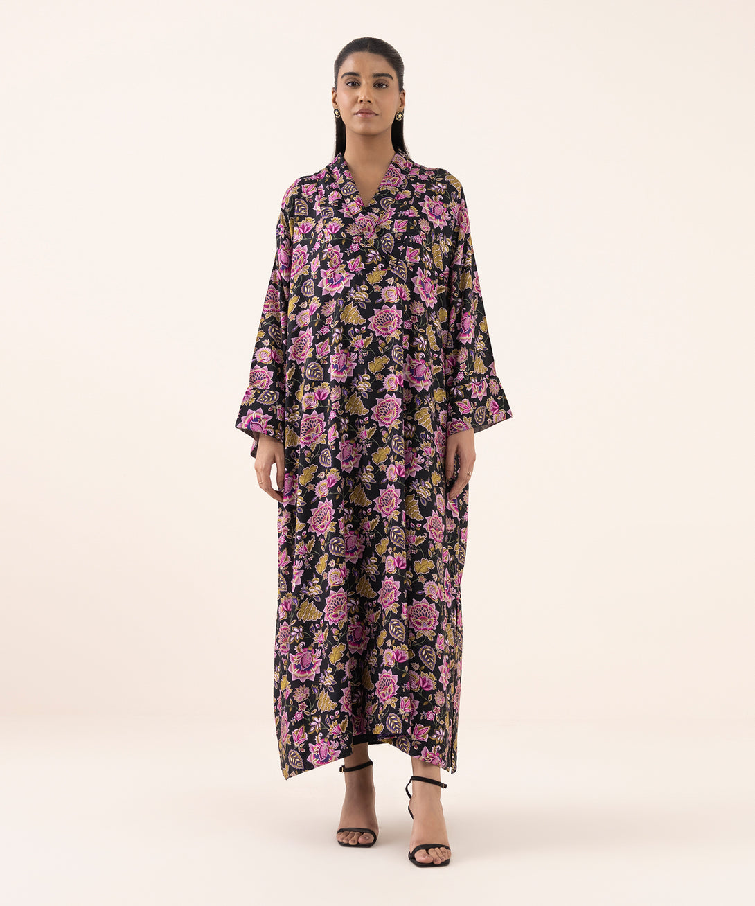 Women's RTW Arabic Lawn Multi Printed Drop Shoulder Shirt