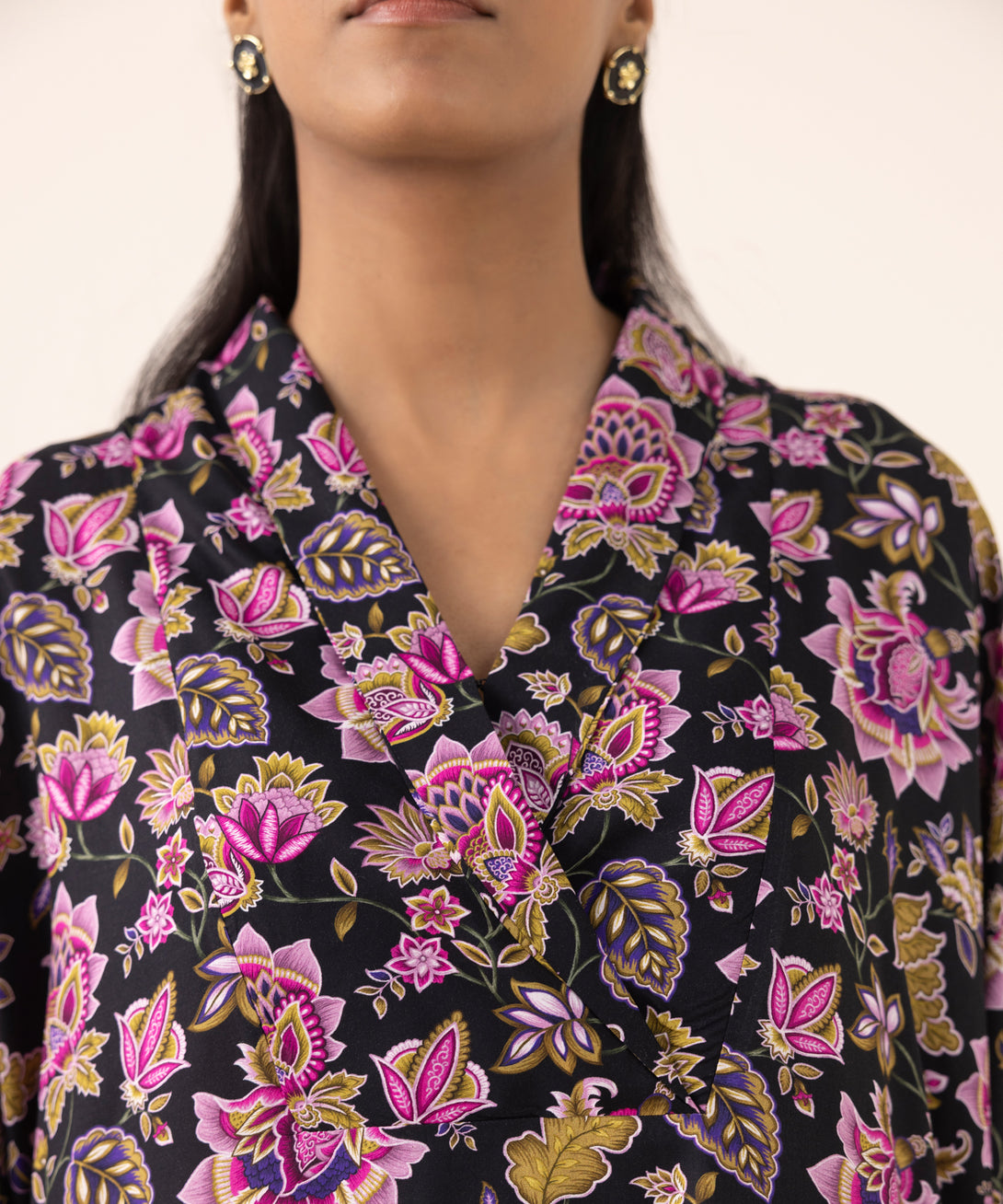 Women's RTW Arabic Lawn Multi Printed Drop Shoulder Shirt